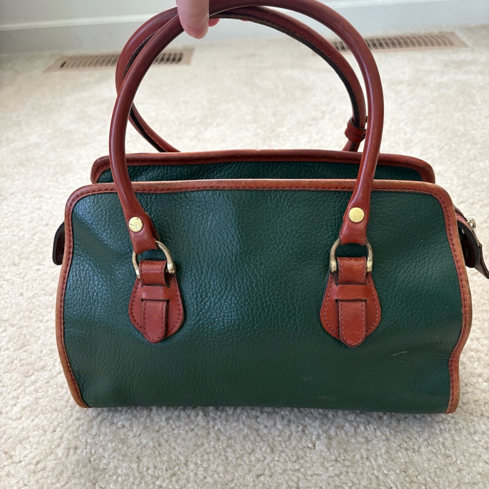 Vintage Liz Claiborne Green and Brown Leather Bag - Picture 2 of 16